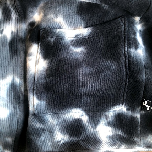 Joy Lab black onyx custom tie dye French Terry Cardigan XS oversized fits S to M - Picture 8 of 8